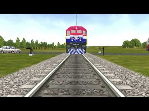 High speed New train stops on level crossing | Vfx Train video No copyright